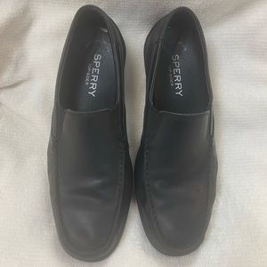 SPERRY Black Leather Slip on Shoes size 9 1/2M